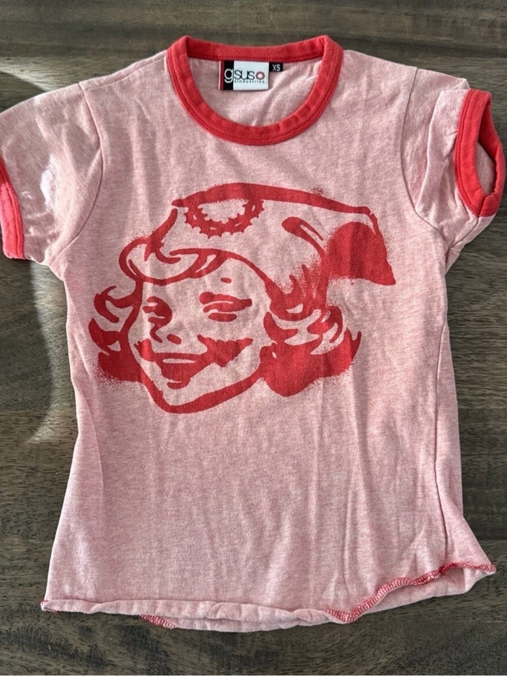 GSUS SINDUSTRIES Red 100%Cotton Tshirt, Size XS,  Welcome To Heavensplayground